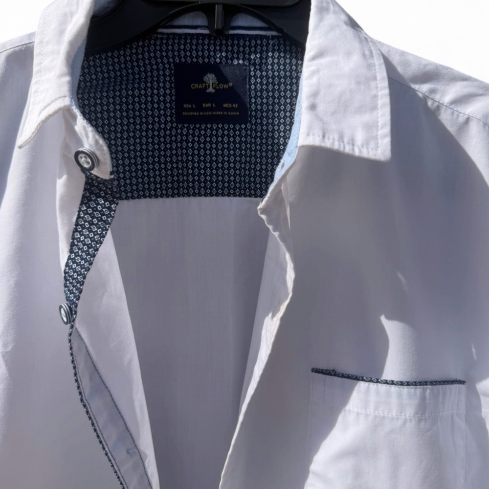 Craft Flow Men's Short-Sleeve Button-Down Shirt - White - Picture 9 of 10